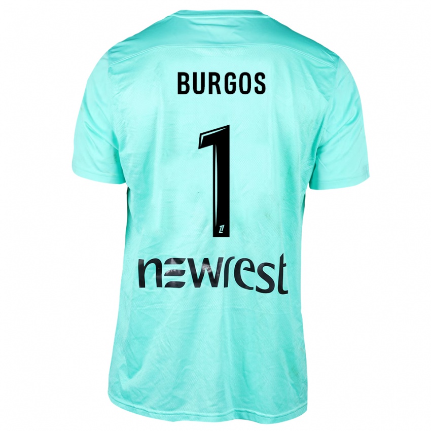 גברים Diego Burgos #1 אקווה שחור חולצת שוער 2025/26 חולצה קצרה