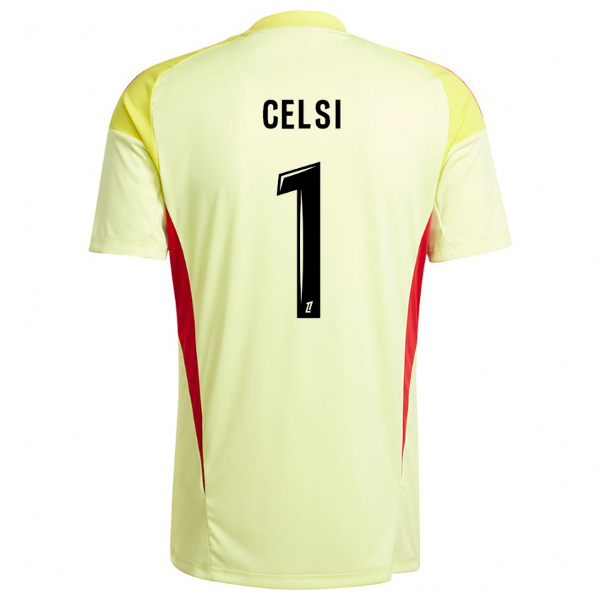 גברים Rafael Celsi #1 צהוב שחור בהיר חולצת שוער 2025/26 חולצה קצרה