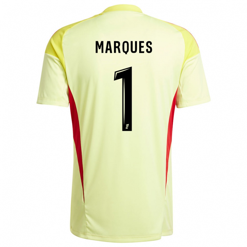 גברים Inès Marques #1 צהוב שחור בהיר חולצת שוער 2025/26 חולצה קצרה