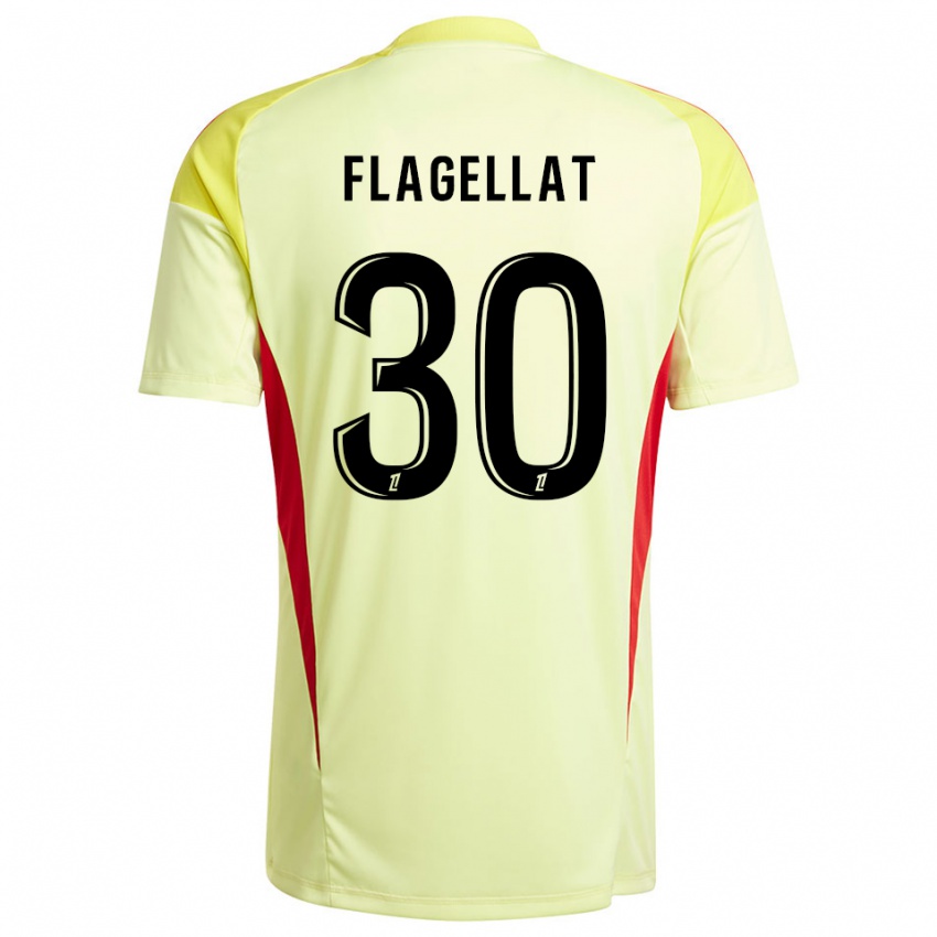 גברים Alizée Flagellat #30 צהוב שחור בהיר חולצת שוער 2025/26 חולצה קצרה