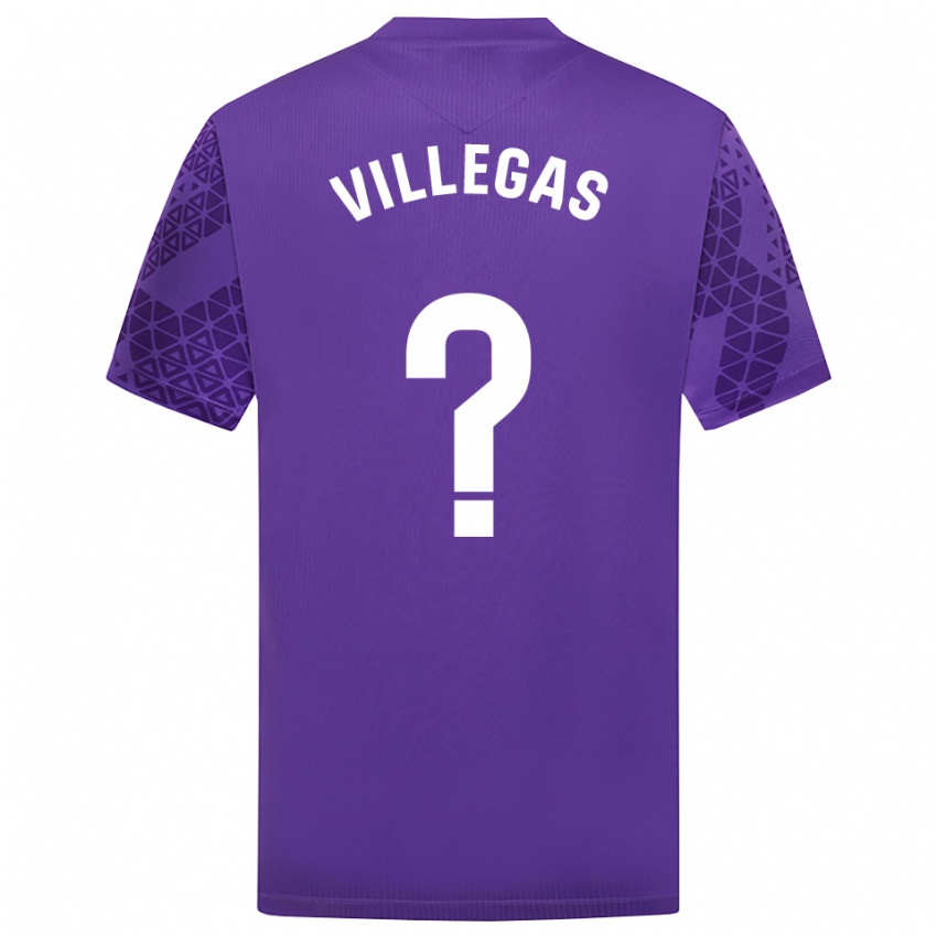 גברים Sergio Villegas #0 סגול לבן חולצת שוער 2025/26 חולצה קצרה