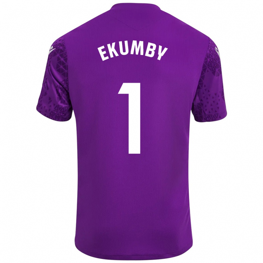 גברים Ekumby #1 סגול כהה לבן חולצת שוער 2025/26 חולצה קצרה