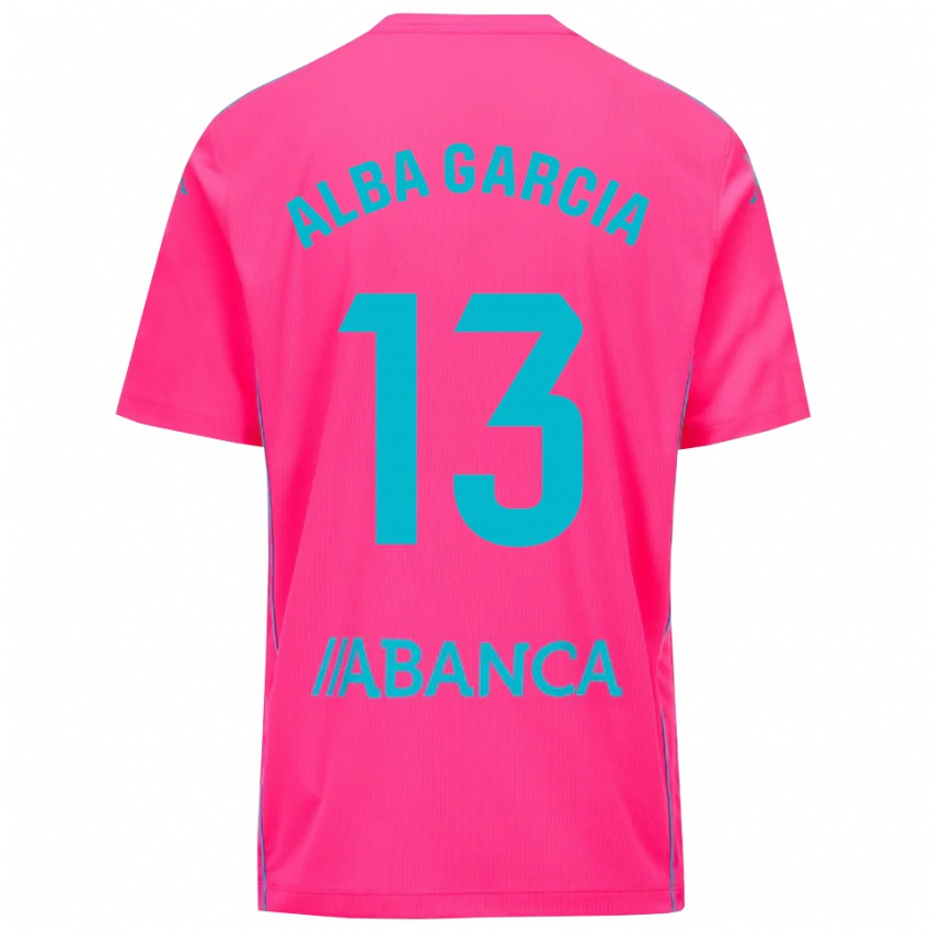 גברים לוסיה אלבה גרסיה #13 ורוד עמוק שחור חולצת שוער 2025/26 חולצה קצרה