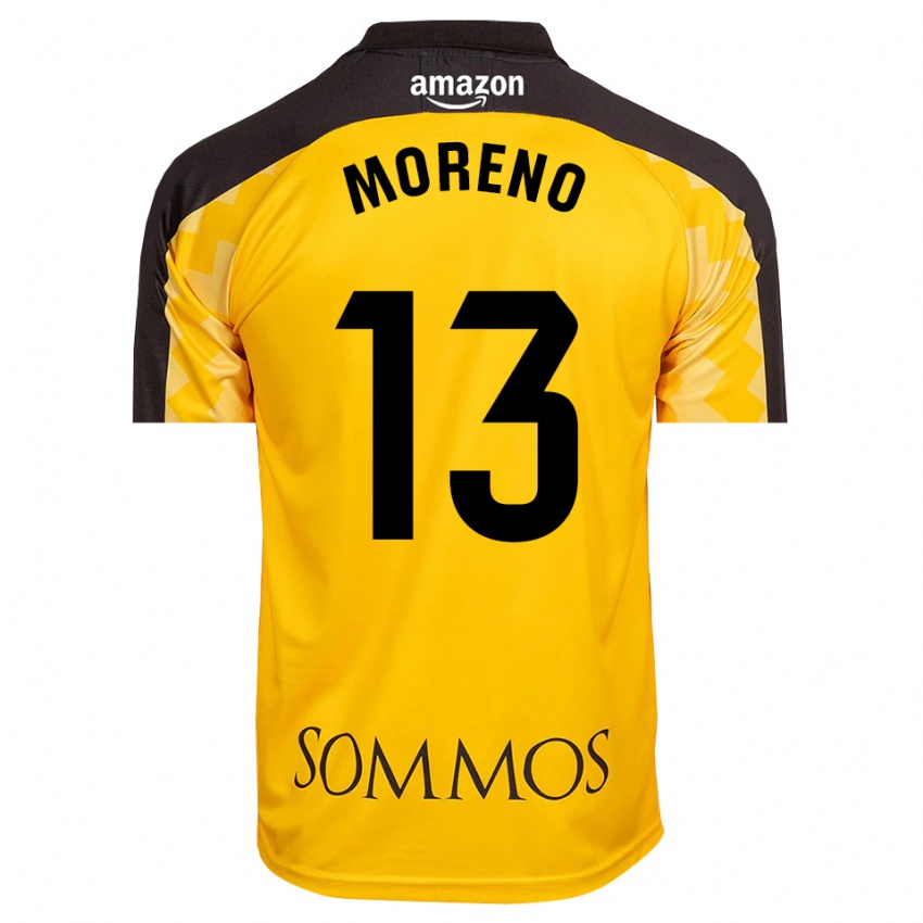 גברים Eloy Moreno #13 צהוב שחור חולצת שוער 2025/26 חולצה קצרה