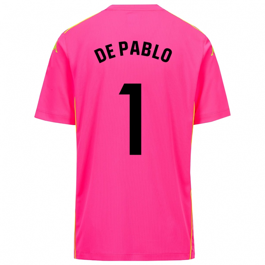 גברים אלברו די פאבלו קאסאדו #1 ורוד עמוק שחור חולצת שוער 2025/26 חולצה קצרה