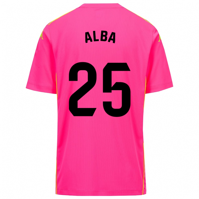 גברים Alba Acebes Rodríguez #25 ורוד עמוק שחור חולצת שוער 2025/26 חולצה קצרה