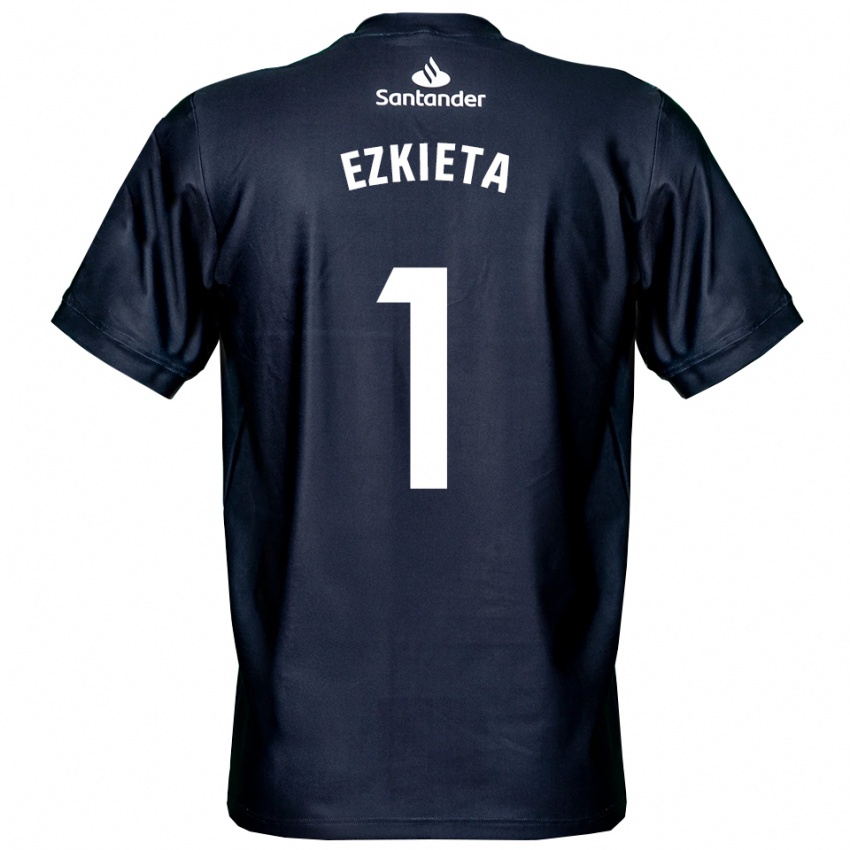 גברים חוקין אסקייטה #1 כחול חצות לבן חולצת שוער 2025/26 חולצה קצרה