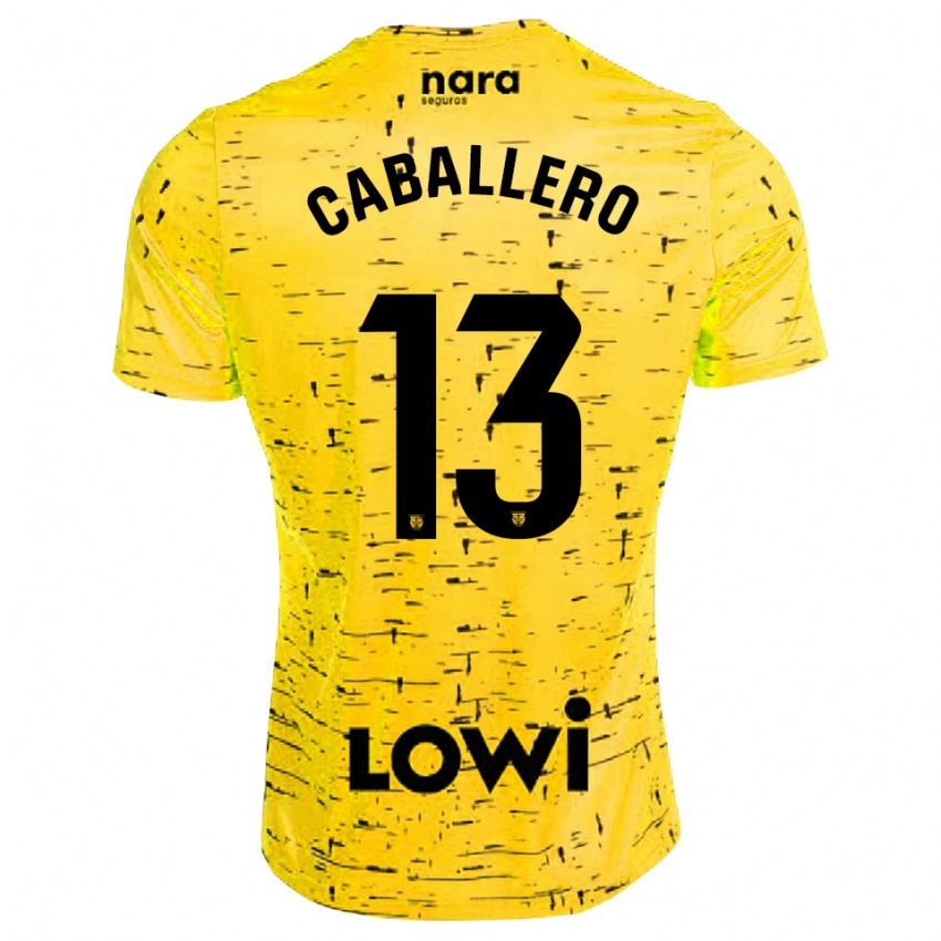 גברים Hugo Caballero #13 צהוב שחור חולצת שוער 2025/26 חולצה קצרה