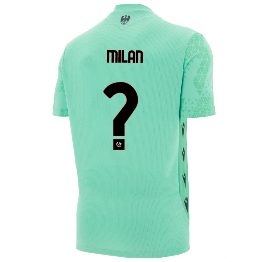 גברים Riccardo Milan #0 כחול מנטה שחור חולצת שוער 2025/26 חולצה קצרה