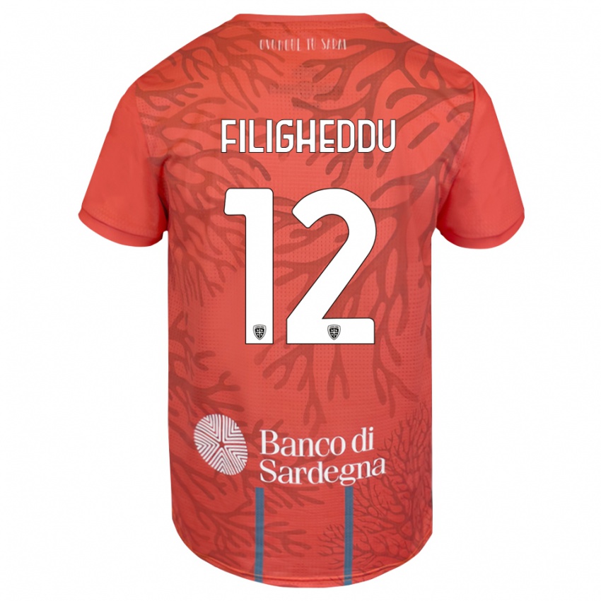 גברים דניאל פיליגדו #12 כתום אדום לבן חולצת שוער 2025/26 חולצה קצרה