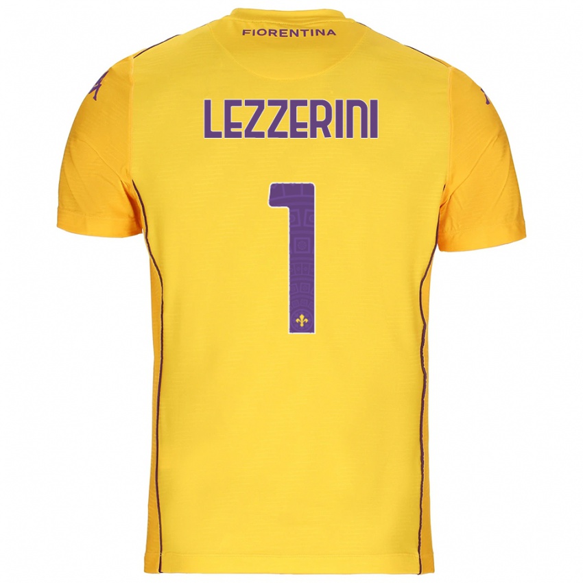 גברים Luca Lezzerini #1 כתום צהוב סגול חולצת שוער 2025/26 חולצה קצרה