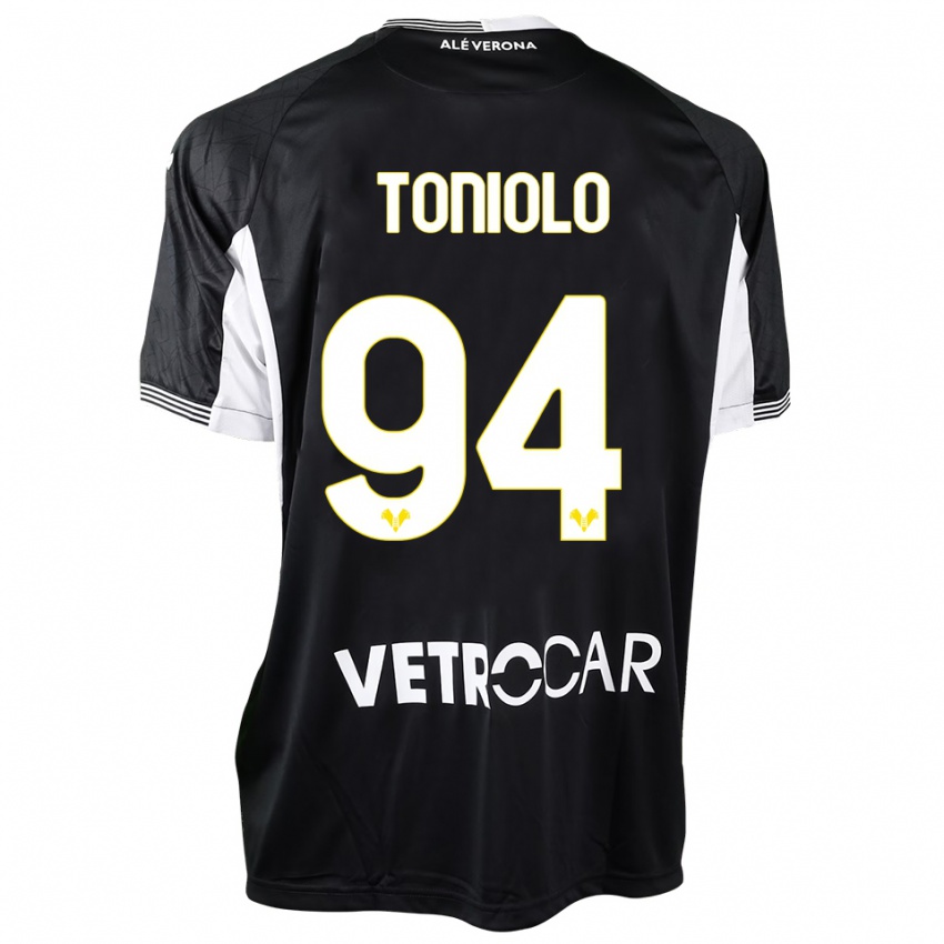 גברים ג׳יאקומו טוניולו #94 שחור לבן חולצת שוער 2025/26 חולצה קצרה