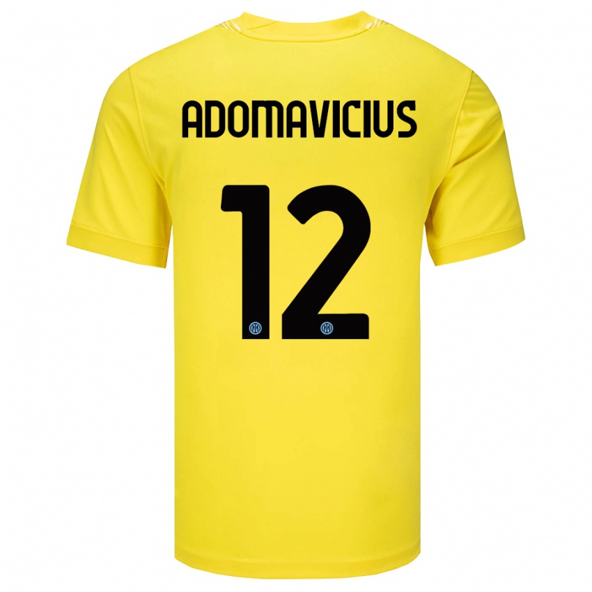 גברים הנריקאס אדומוויצ׳יוס #12 צהוב בהיר שחור חולצת שוער 2025/26 חולצה קצרה