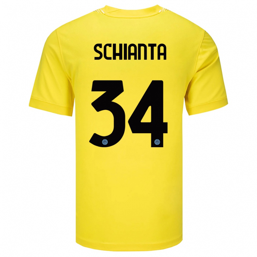 גברים Valentina Schianta #34 צהוב בהיר שחור חולצת שוער 2025/26 חולצה קצרה