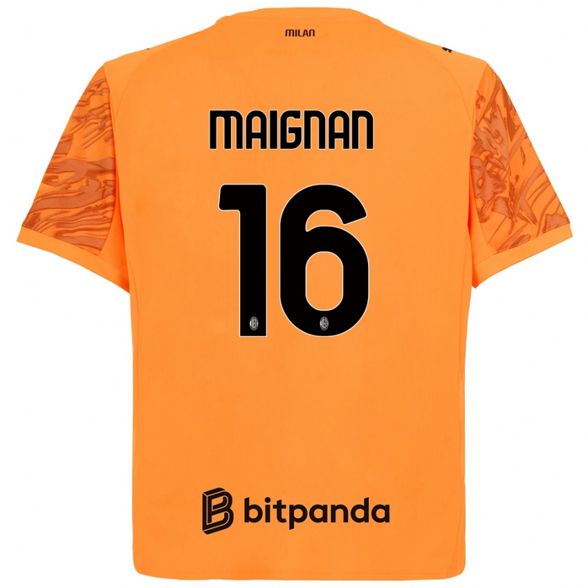 גברים מייק מניאן #16 כתום צהוב שחור חולצת שוער 2025/26 חולצה קצרה