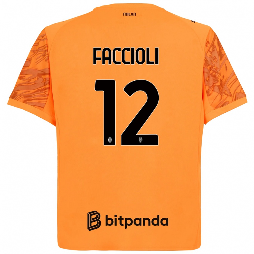 גברים פייטרו פאצ׳ולי #12 כתום צהוב שחור חולצת שוער 2025/26 חולצה קצרה