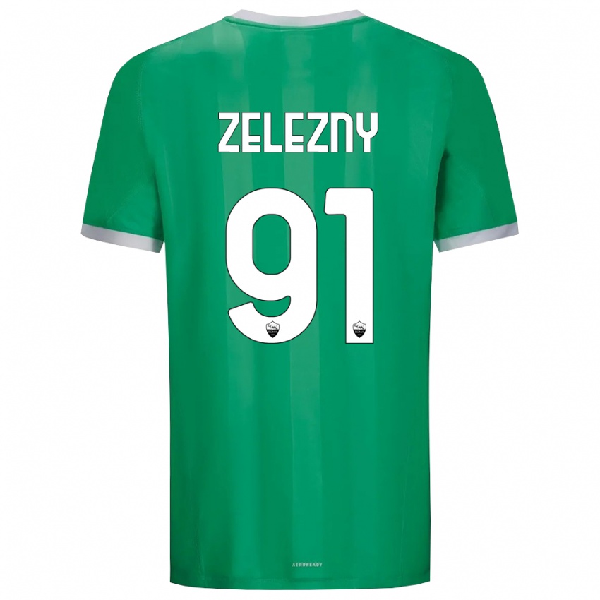 גברים הדוסלאו דומיניק ז׳לזני #91 ירוק לבן חולצת שוער 2025/26 חולצה קצרה