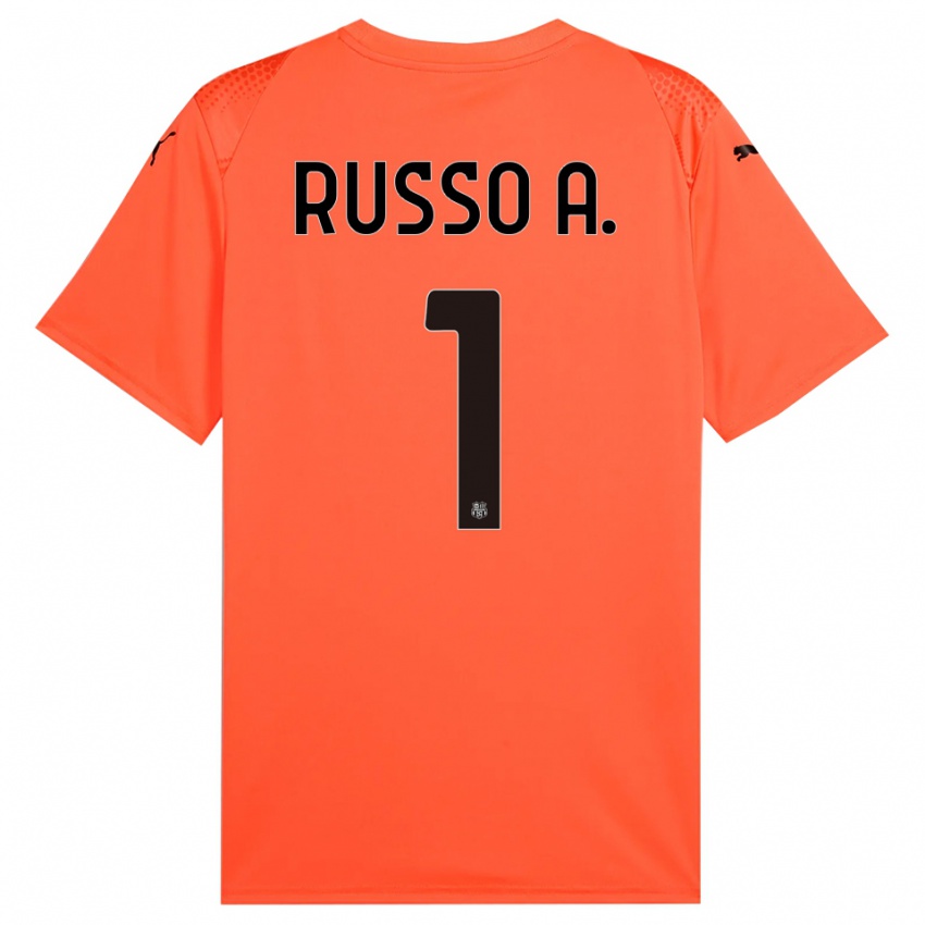 גברים אלסנדרו רוסו #1 שחור כתום חולצת שוער 2025/26 חולצה קצרה