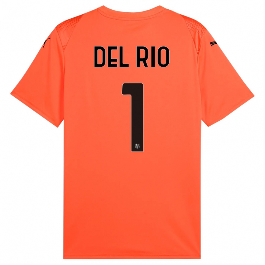 גברים Davide Del Rio #1 שחור כתום חולצת שוער 2025/26 חולצה קצרה