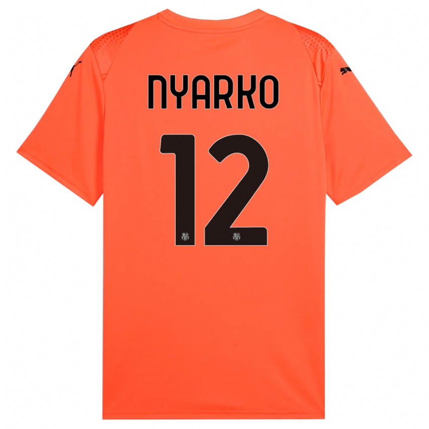 גברים לורנזו ניארקו #12 שחור כתום חולצת שוער 2025/26 חולצה קצרה