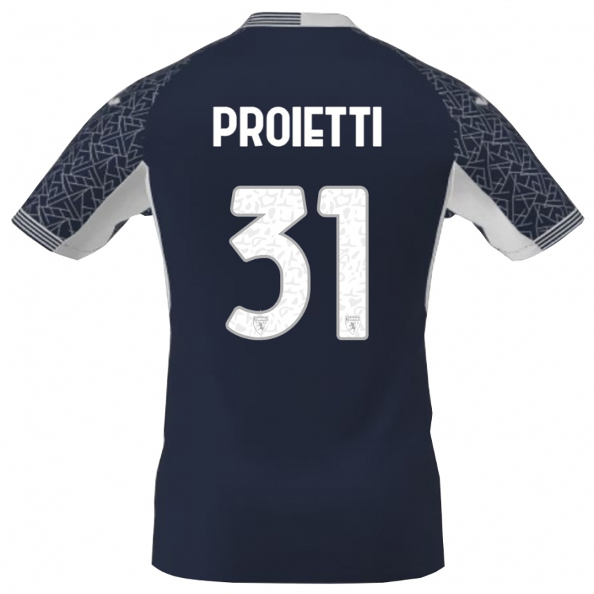 גברים ריקרדו פרואיטי #31 כחול שחור לבן חולצת שוער 2025/26 חולצה קצרה