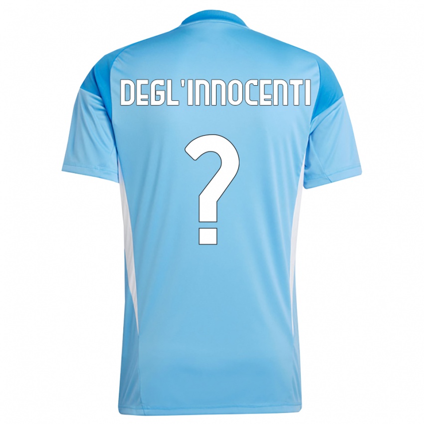 גברים Luca Degl'Innocenti #0 תכלת לבן חולצת שוער 2025/26 חולצה קצרה