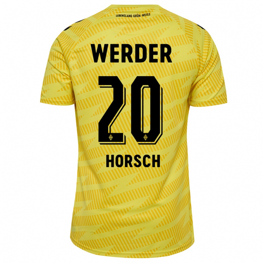 גברים יונס הורש #20 שחור צהוב חולצת שוער 2025/26 חולצה קצרה