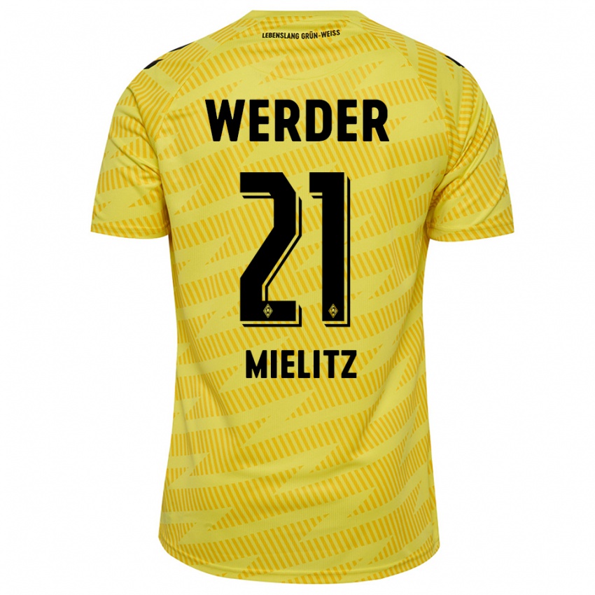 גברים סבסטיאן מיליץ #21 שחור צהוב חולצת שוער 2025/26 חולצה קצרה