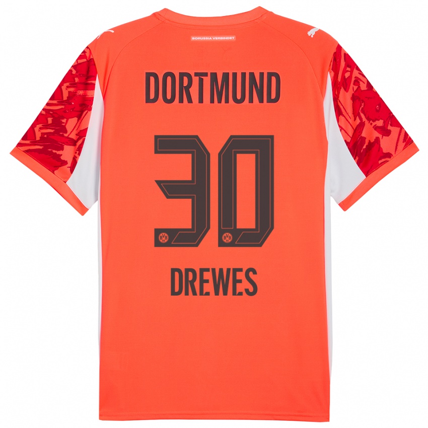 גברים פטריק דרוז #30 כתום אדום חולצת שוער 2025/26 חולצה קצרה