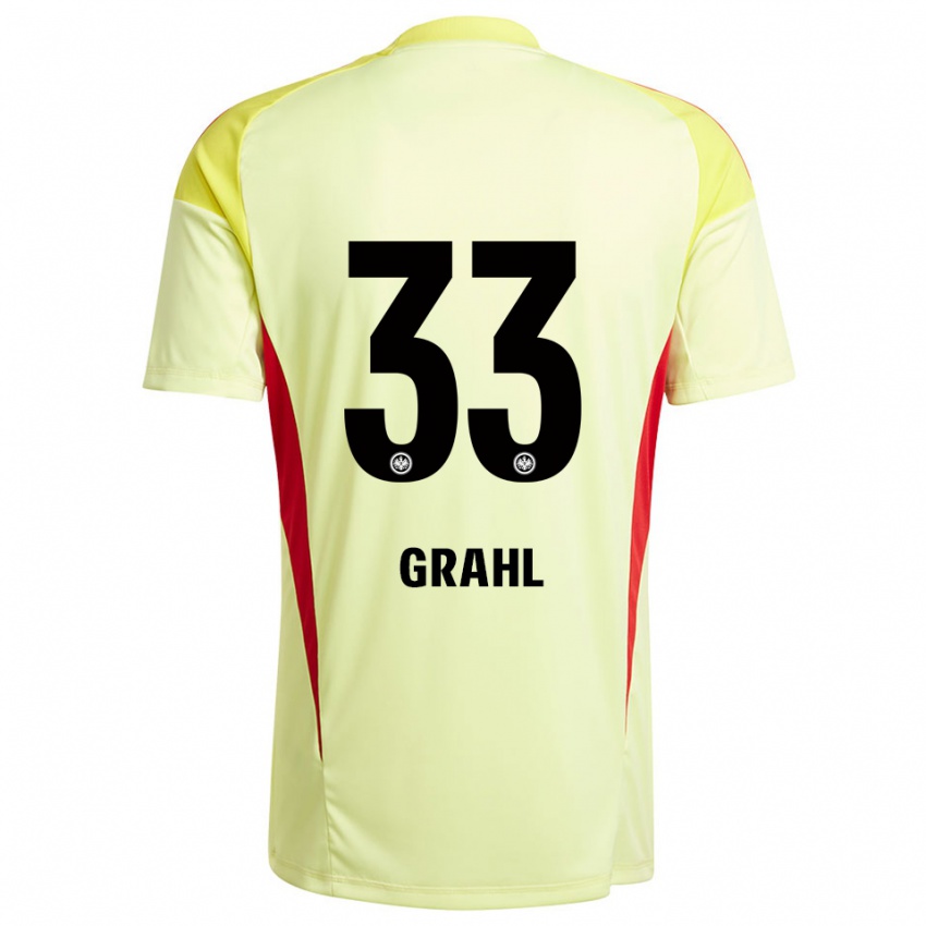 גברים ינס גראהל #33 צהוב בהיר שחור חולצת שוער 2025/26 חולצה קצרה