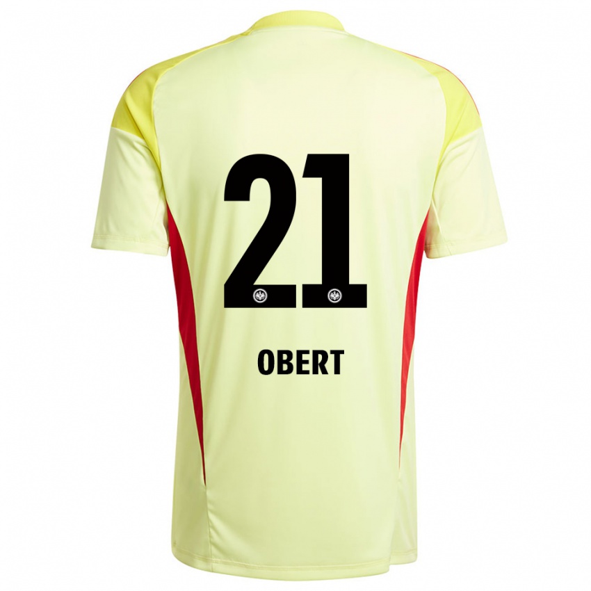 גברים יורי אוברט #21 צהוב בהיר שחור חולצת שוער 2025/26 חולצה קצרה