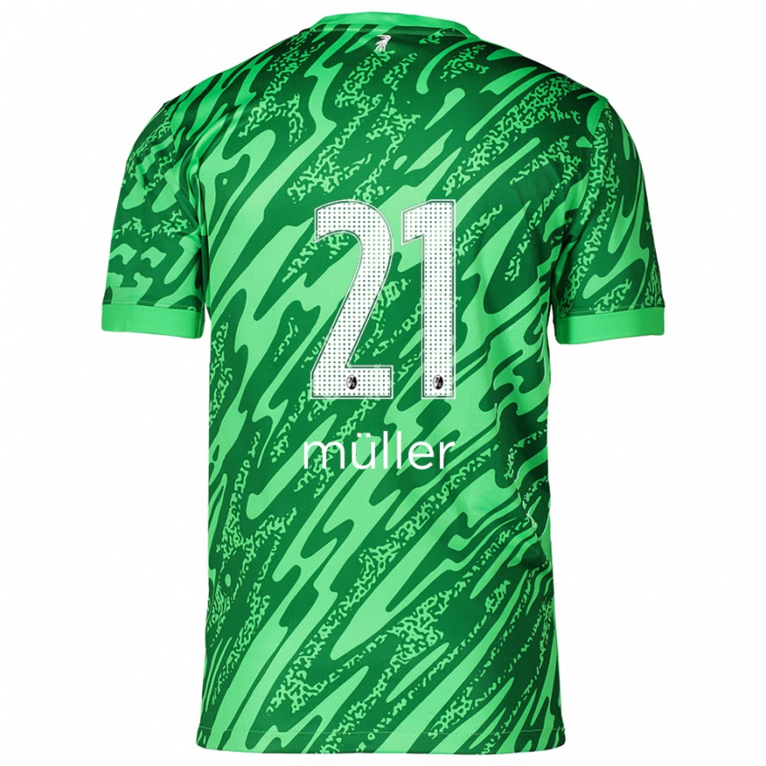 גברים פלוריאן מילר #21 ירוק לבן חולצת שוער 2025/26 חולצה קצרה