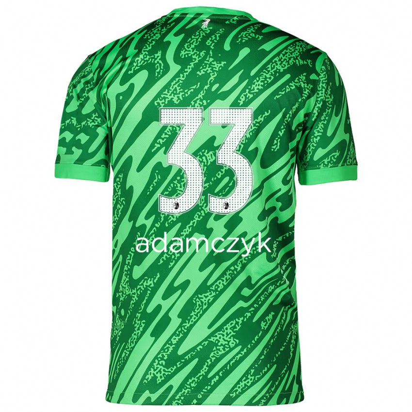 גברים רבקה לואיזה אדמשיק #33 ירוק לבן חולצת שוער 2025/26 חולצה קצרה