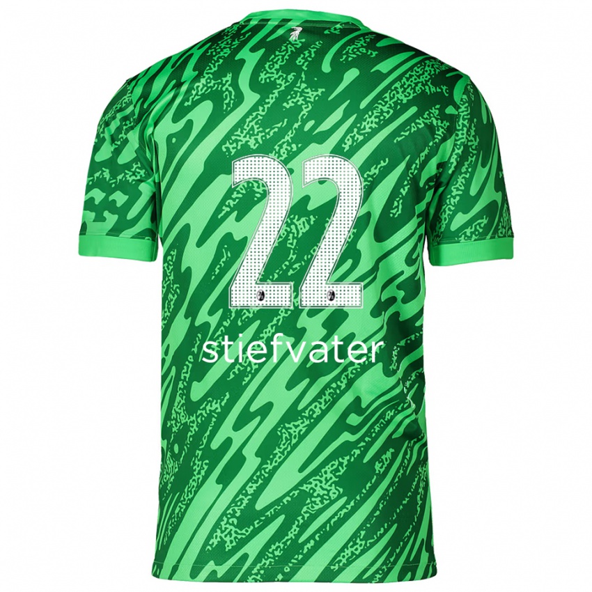 גברים Max Stiefvater #22 ירוק לבן חולצת שוער 2025/26 חולצה קצרה