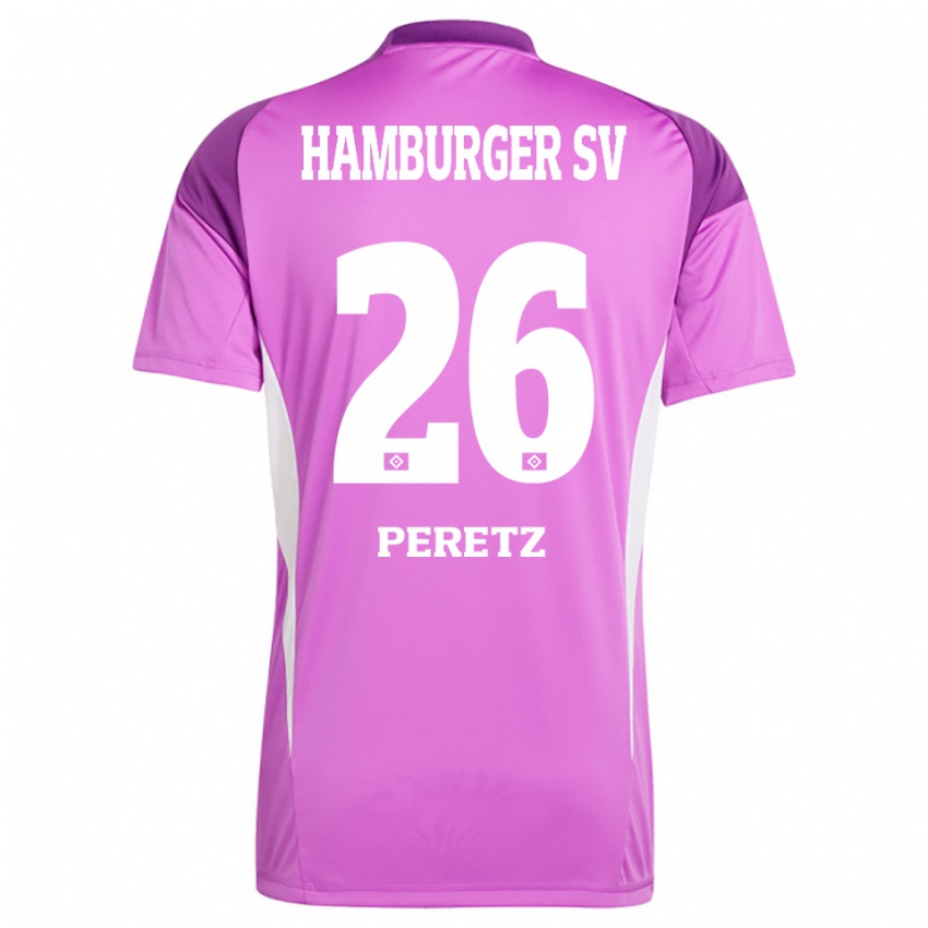 גברים דניאל פרץ #26 סגול לבן לילך חולצת שוער 2025/26 חולצה קצרה