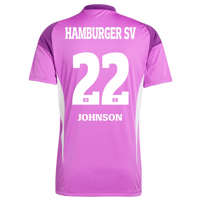 גברים עמנואל ג'ונסון #22 סגול לבן לילך חולצת שוער 2025/26 חולצה קצרה