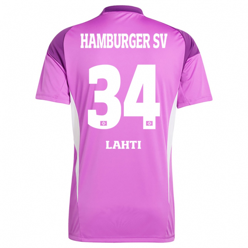 גברים אליאס לאהטי #34 סגול לבן לילך חולצת שוער 2025/26 חולצה קצרה