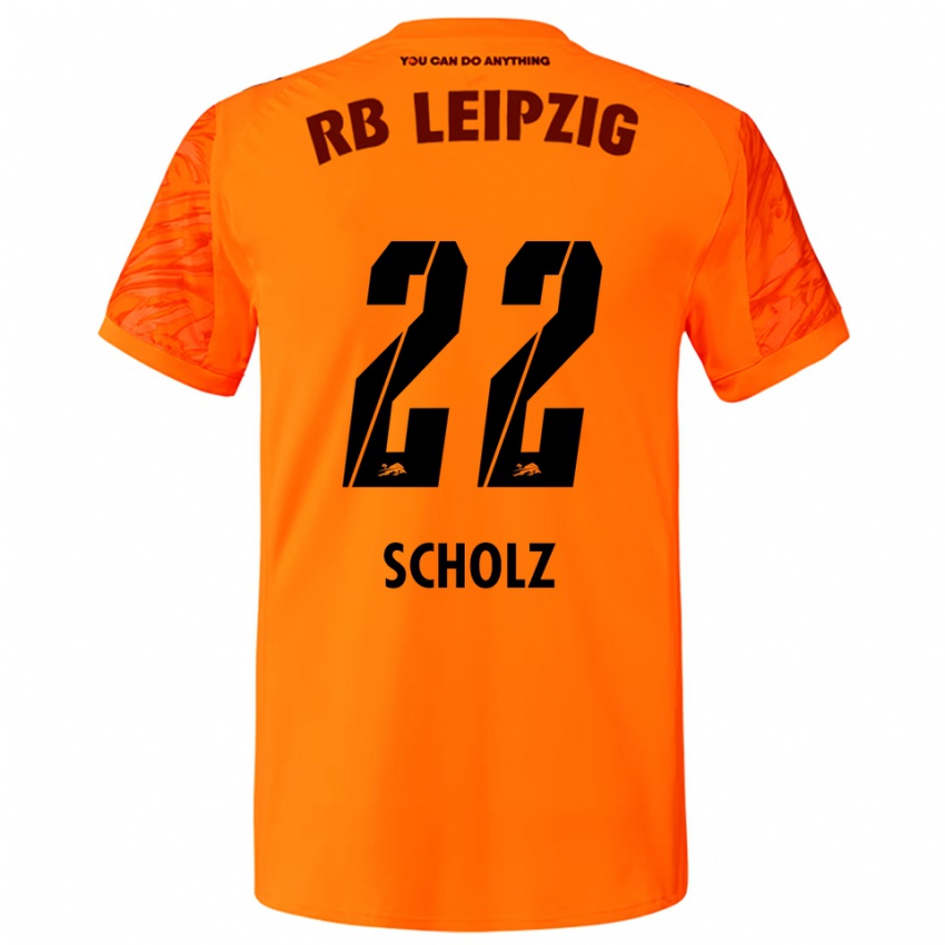 גברים Emil Scholz #22 כתום אדום חולצת שוער 2025/26 חולצה קצרה