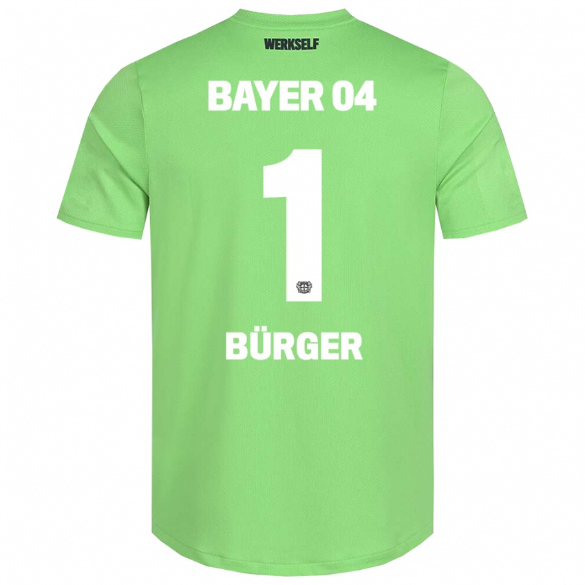 גברים Elias Bürger #1 לבן ירוק בהיר חולצת שוער 2025/26 חולצה קצרה