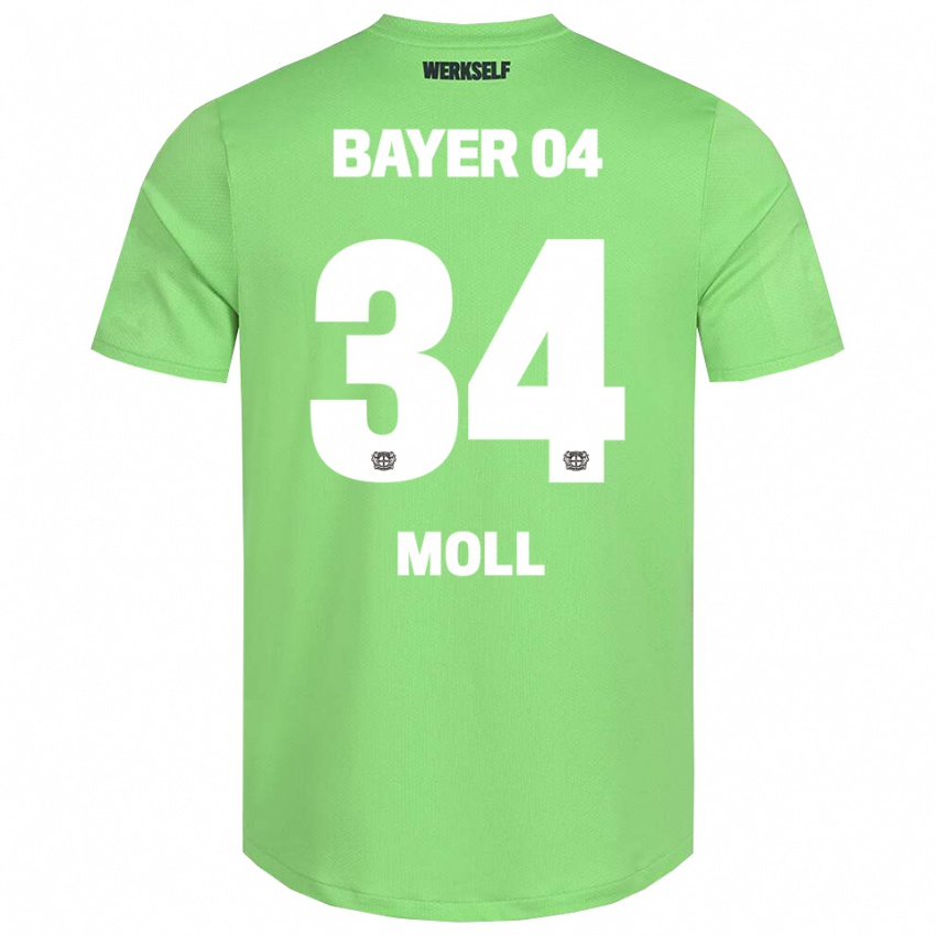 גברים Anne Moll #34 לבן ירוק בהיר חולצת שוער 2025/26 חולצה קצרה