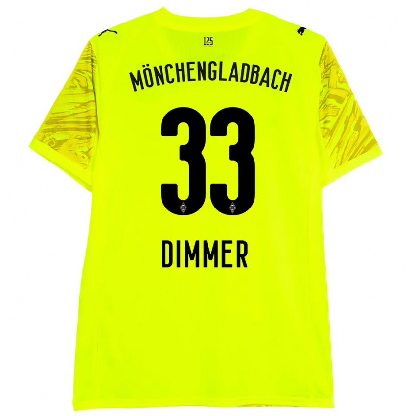 גברים פלוריאן דימר #33 שחור צהוב חולצת שוער 2025/26 חולצה קצרה