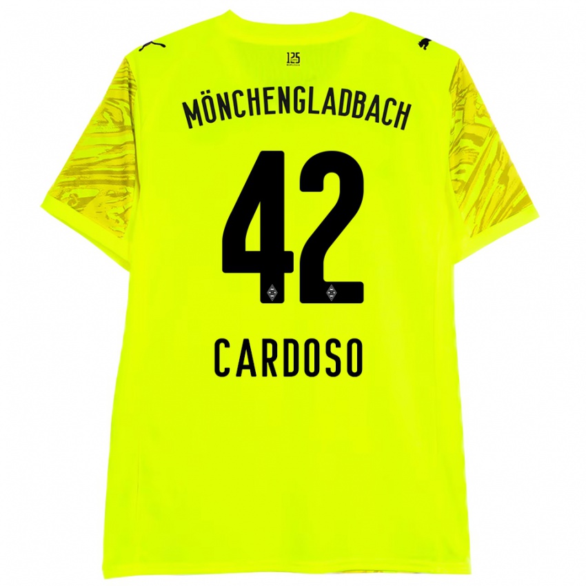 גברים טיאגו פריירה קרדוסו #42 שחור צהוב חולצת שוער 2025/26 חולצה קצרה