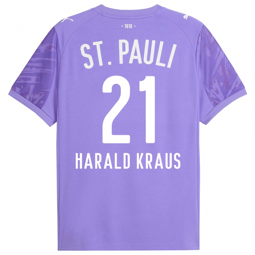 גברים Stefan Harald Kraus #21 שחור סגול בינוני חולצת שוער 2025/26 חולצה קצרה