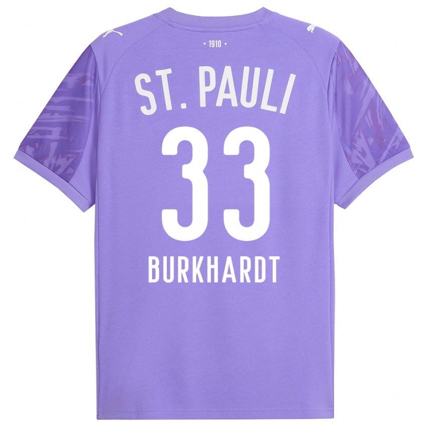 גברים Jannik Burkhardt #33 שחור סגול בינוני חולצת שוער 2025/26 חולצה קצרה