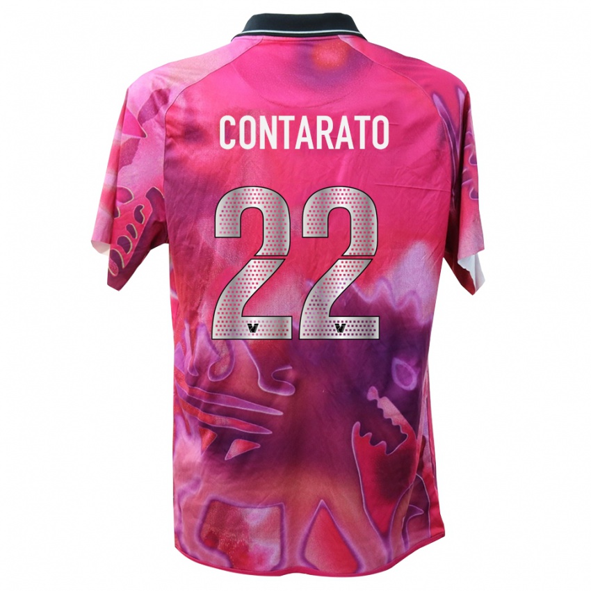גברים Ettore Contarato #22 ורוד עמוק חולצת שוער 2025/26 חולצה קצרה