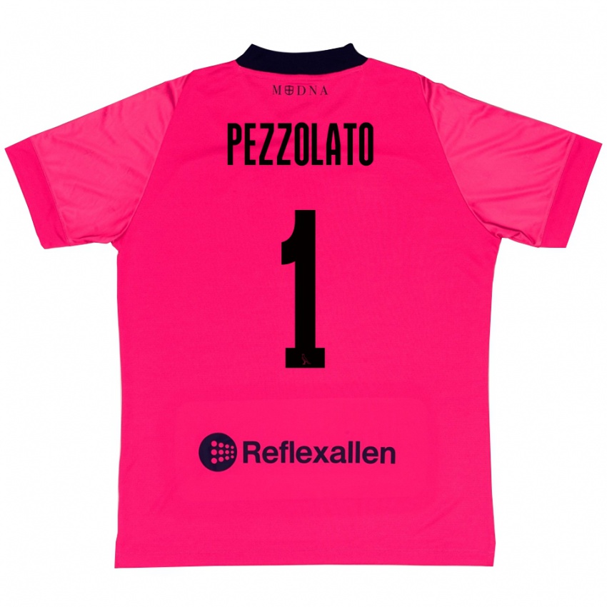 גברים Michele Pezzolato #1 ורוד עמוק שחור חולצת שוער 2025/26 חולצה קצרה