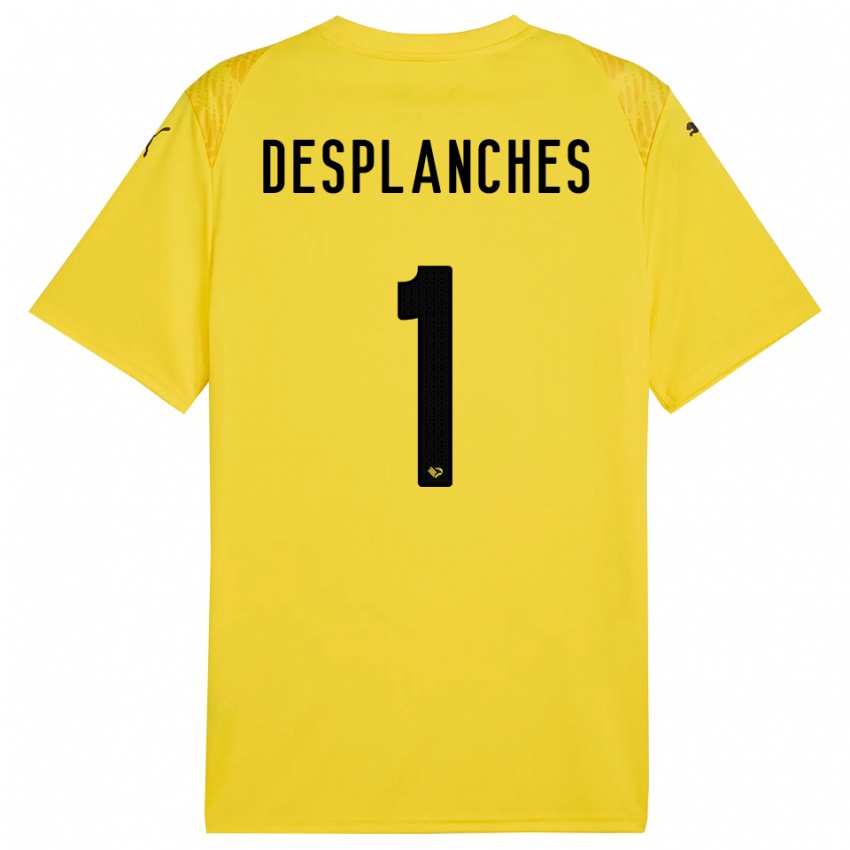 גברים סבסטיאנו דספלנצ'ס #1 שחור צהוב חולצת שוער 2025/26 חולצה קצרה