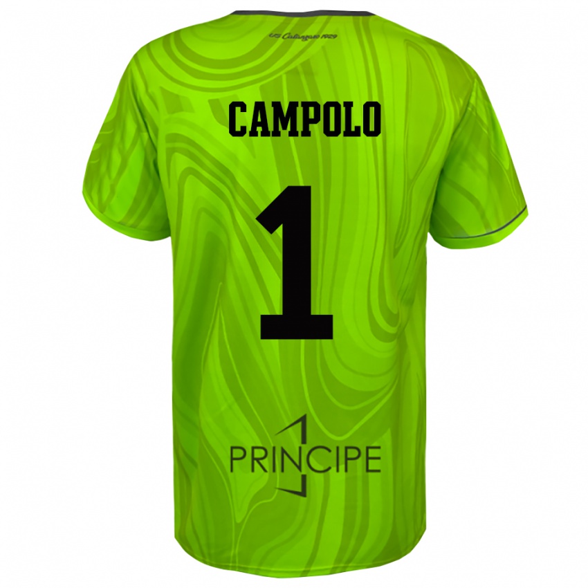 גברים Alessandro Campolo #1 שחור ירוק צהוב חולצת שוער 2025/26 חולצה קצרה