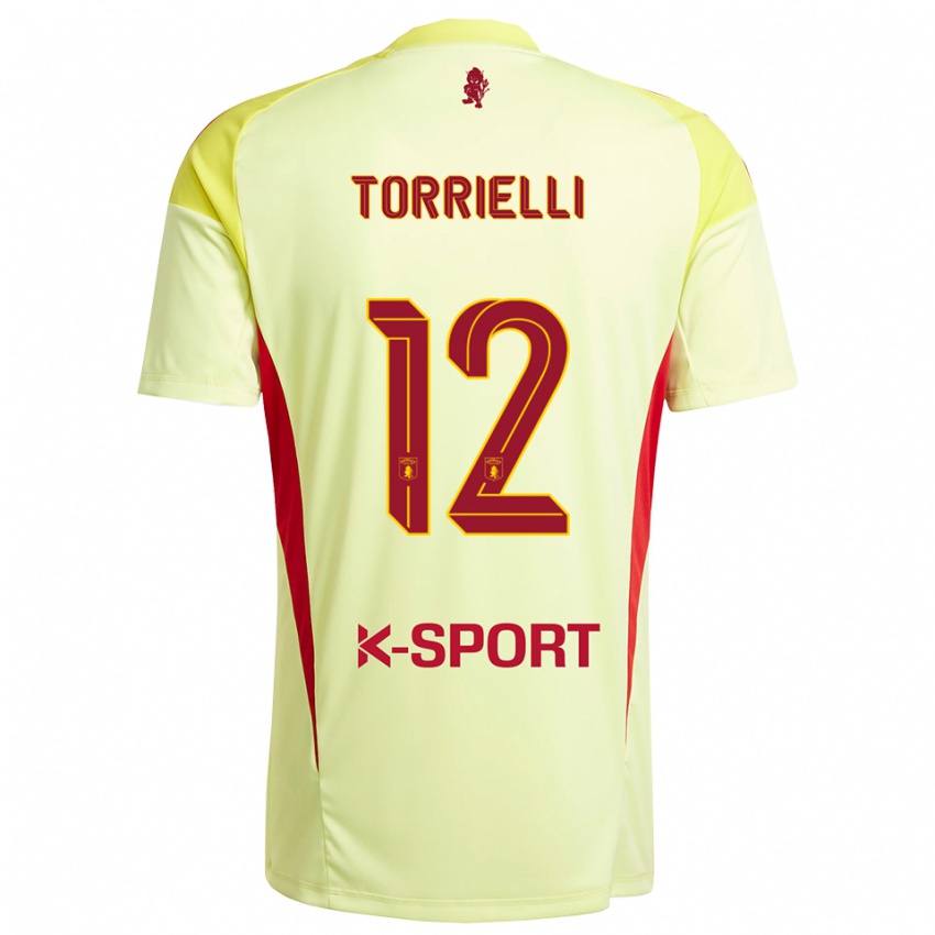 גברים אדוארדו טוריילי #12 אדום צהוב בהיר חולצת שוער 2025/26 חולצה קצרה