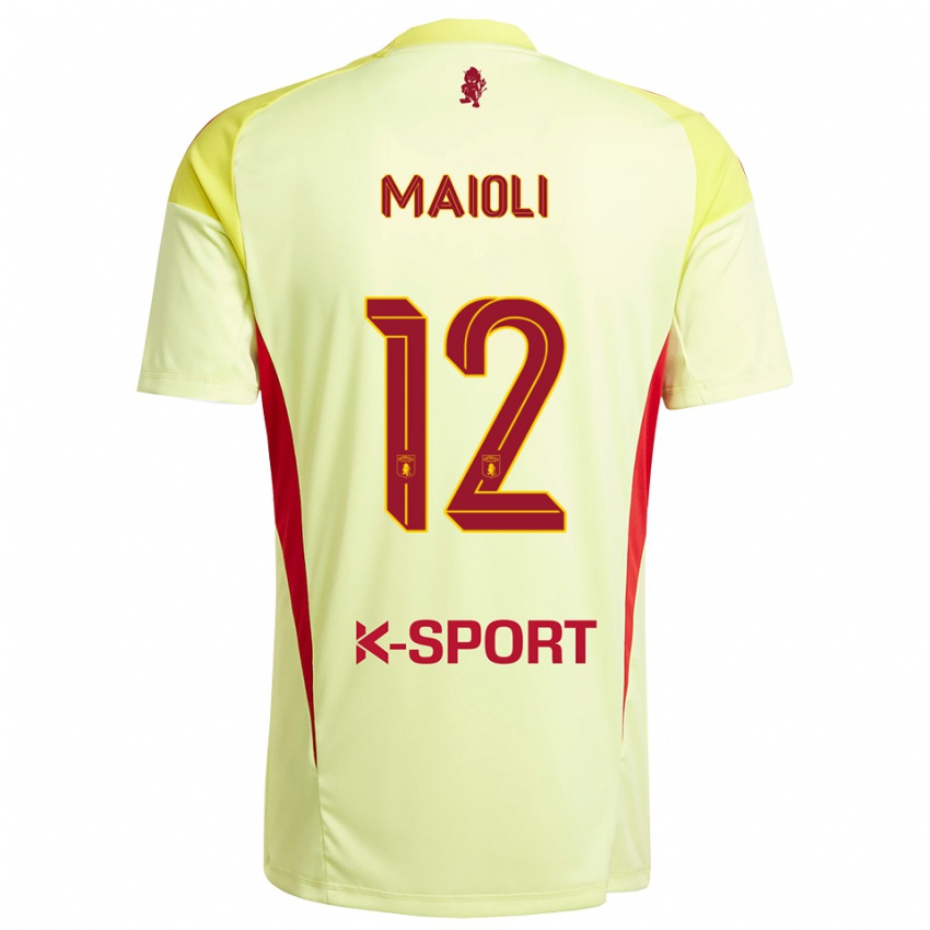 גברים פרנצ'סקו מאיולי #12 אדום צהוב בהיר חולצת שוער 2025/26 חולצה קצרה